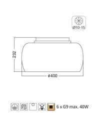 ACA  Stropní svítidlo YVONNE max. 6x40W/G9/230V/IP20