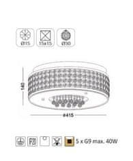 ACA  Stropní svítidlo ETNA max. 5x40W/G9/230V/IP20
