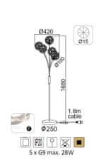 ACA  Stojací lampa SKYLAR max. 5x28W/G9/230V/IP20