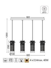 ACA  Závěsné svítidlo MIA max. 4x60W/E14/230V/IP20