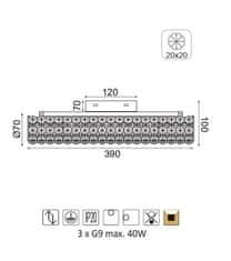 ACA  Přisazené svítidlo LIANNA max. 3x40W/G9/230V/IP20