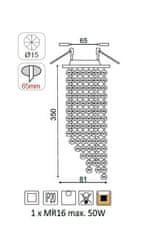 ACA  Zápustné svítidlo MORIA max. 50W/MR16/GU5.3/230V/IP20, S7009