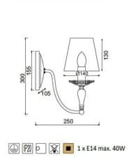 ACA  Nástěnné svítidlo KARPATHIA max. 40W/E14/230V/IP20