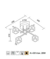 ACA  Stropní svítidlo MARTINI max. 4x28W/G9/230V/IP20