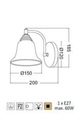 ACA  Nástěnné svítidlo MOBY max. 60W/E27/230V/IP20