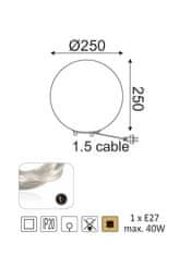 ACA  Stolní lampička LUNA max. 40W/E27/230V/IP20, průměr 25cm