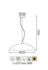 ACA  Závěsné svítidlo CHAPLIN max. 60W/E27/230V/IP20, průměr 35cm