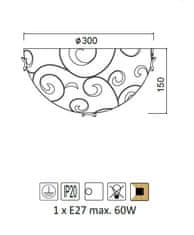 ACA  Nástěnné svítidlo CHAPLIN max. 60W/E27/230V/IP20