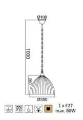 ACA  Závěsné svítidlo MANOLIA max. 60W/E27/230V/IP20, průměr 35cm