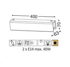 ACA  Přisazené svítidlo AEGEAN max. 2x40W/E14/230V/IP20