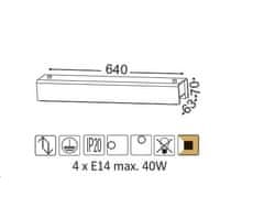 ACA  Přisazené svítidlo AEGEAN max. 4x40W/E14/230V/IP20