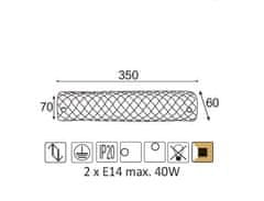 ACA  Přisazené svítidlo MARE max. 2x40W/E14/230V/IP20