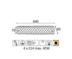 ACA  Přisazené svítidlo MARE max. 4x40W/E14/230V/IP20