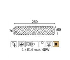 ACA  Přisazené svítidlo MARE max. 40W/E14/230V/IP20