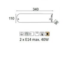 ACA  Přisazené svítidlo MAN max. 2x40W/230V/E14/IP20