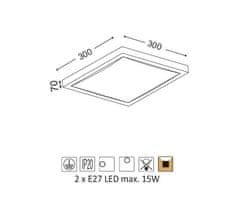 ACA  Přisazené svítidlo INDIANA max. 2xLED 15W/E27/230V/IP20