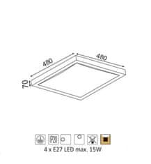 ACA  Přisazené svítidlo INDIANA max. 4xLED 15W/E27/230V/IP20