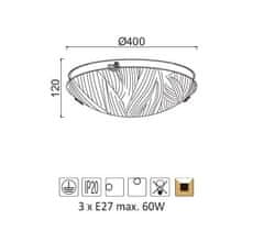 ACA  Přisazené svítidlo FORCE max. 3x60W/230V/E27/IP20