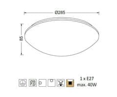 ACA  Přisazené svítidlo VEGAS max. 40W/E27/230V/IP20