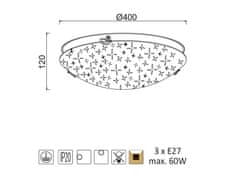 ACA  Přisazené svítidlo SCILLA max. 3x60W/230V/E27/IP20