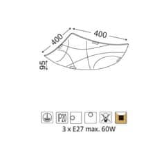 ACA  Přisazené svítidlo LOCRIS max. 3x60W/230V/E27/IP20