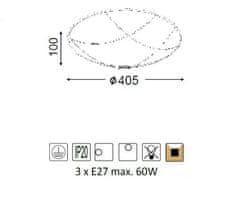 ACA  Přisazené svítidlo MINOS max.3x60W/230V/E27/IP20