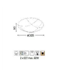 ACA  Přisazené svítidlo MINOS max. 2x60W/230V/E27/IP20