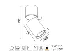 ACA  Stropní bodové svítidlo ELITIS max. 35W/GU10/230V/IP20, bílá barva