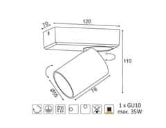 ACA  Nástěnné bodové svítidlo ELITIS max. 35W/GU10/230V/IP20, černá barva