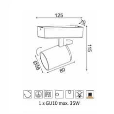 ACA  Přisazené bodové svítidlo DISCO max. 35W/GU10/230V/IP20