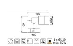 ACA  Přisazené bodové svítidlo PLATINUM max. 50W/GU10/230V/IP20