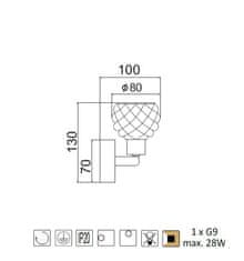 ACA  Přisazené svítidlo OSTRAVA max. 28W/G9/230V/IP20