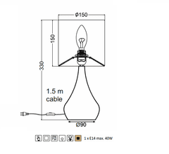 ACA  Stolní lampa BELLATRIS, stmívatelná dotykem, černá barva