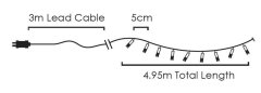 ACA Lightning  LED vánoční světelný řetěz, 3x5m, studená bílá, IP44, 100 LED