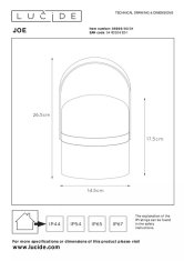 LUCIDE  JOE LED stolní dekorativní lampa 06800/03/31