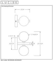 LUCIDE  TYCHO nástěnné svítidlo 45274/02/02