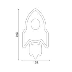 ACA  LED dětské svítidlo NASA Red 5,5W/230V/3000K/385Lm/IP20