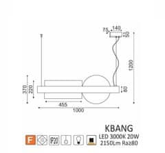 ACA  LED závěsné svítidlo EARTH 20W/230V/3000K/2150Lm/IP20