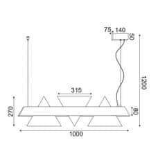 ACA  LED závěsné svítidlo ARMSTRONG 18W/230V/3000K/1960Lm/IP20