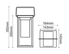 ACA  Stolní solární LED lampa Quad Antracit, USB, IP54