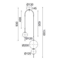 ACA  LED závěsné svítidlo AMELIA 15W/230V/3000K/1500Lm/IP20, Flicker free