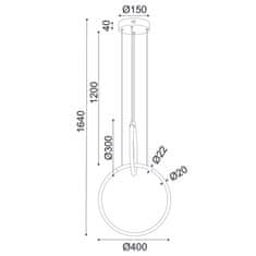 ACA  LED závěsné svítidlo VENUS 24W/230V/3000K/1680Lm/IP20, barva chromu