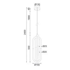 ACA  LED závěsné svítidlo VENUS 16W/230V/3000K/1120Lm/IP20, barva chromu