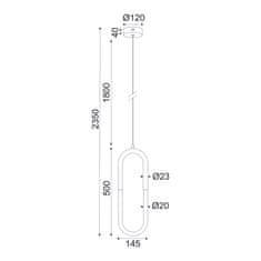 ACA  LED závěsné svítidlo VENUS 8W/230V/3000K/560Lm/IP20, barva mosazi