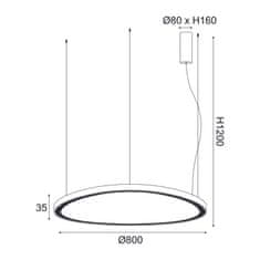 ACA  LED závěsné svítidlo HARMONY 74W, bílá barva