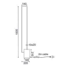 ACA  LED stojací lampa AELIA 35W/230V/3000K/2800Lm/IP20, Flicker free