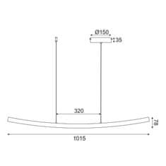 ACA  LED závěsné svítidlo NAAVA 20W/230V/3000K/1400Lm/IP20, Flicker free, bílá barva