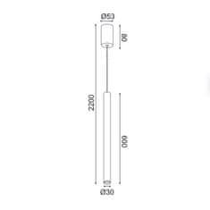 ACA  LED závěsné bodové FINO 5W/230V/3000K/400Lm/IP20, zlatá barva