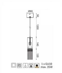 ACA  Závěsné svítidlo DOHA max. 35W/GU10/230V/IP20, 14 cm