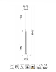 ACA  Závěsné svítidlo CLOUZOT max. 35W/GU10/230V/IP20, bílé